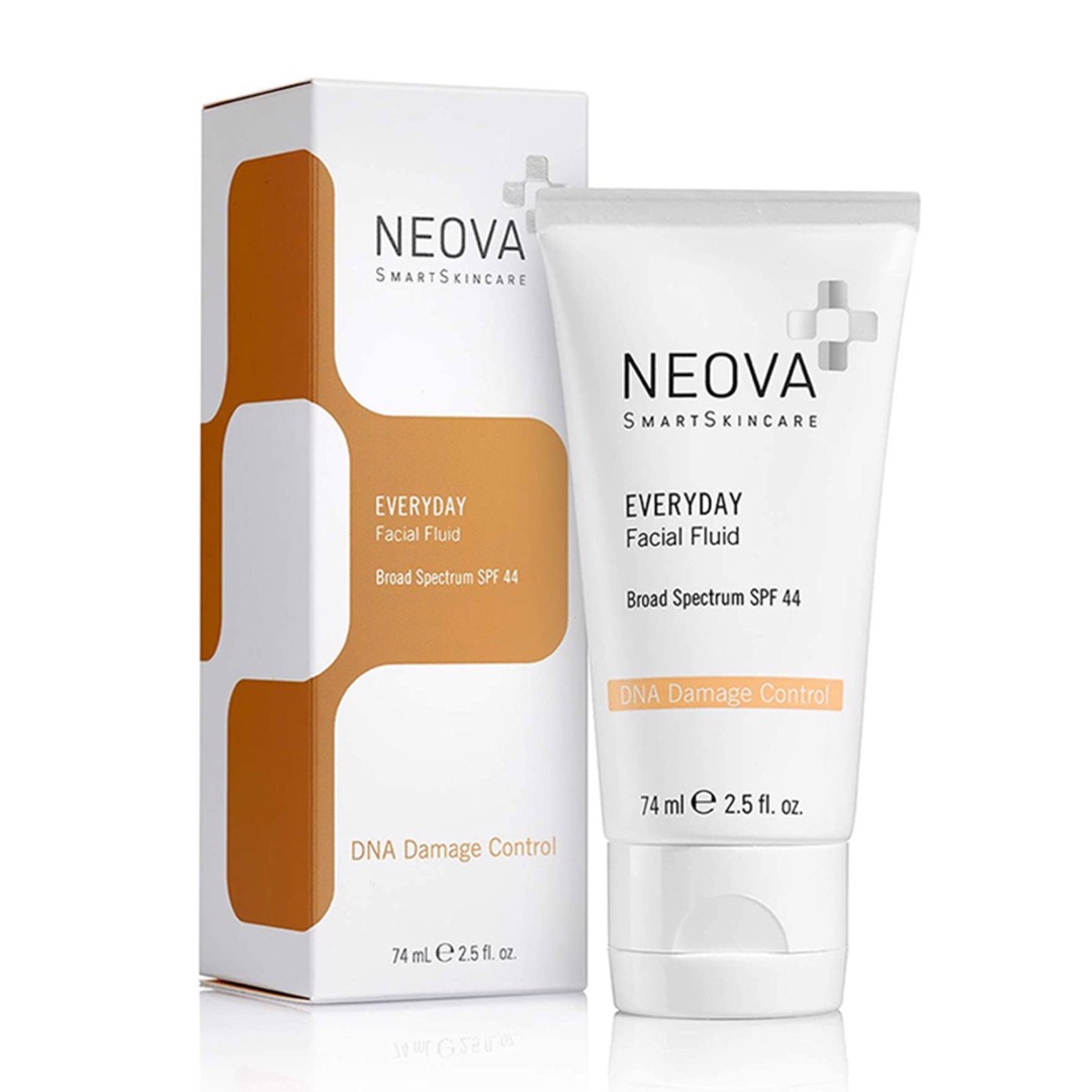 NEOVA Everyday Facial Fluid Broad Spectrum – Kem Chống Nắng Chống Nước Chứa DNA Bảo Vệ Da Phổ Rộng SPF 44 74ml