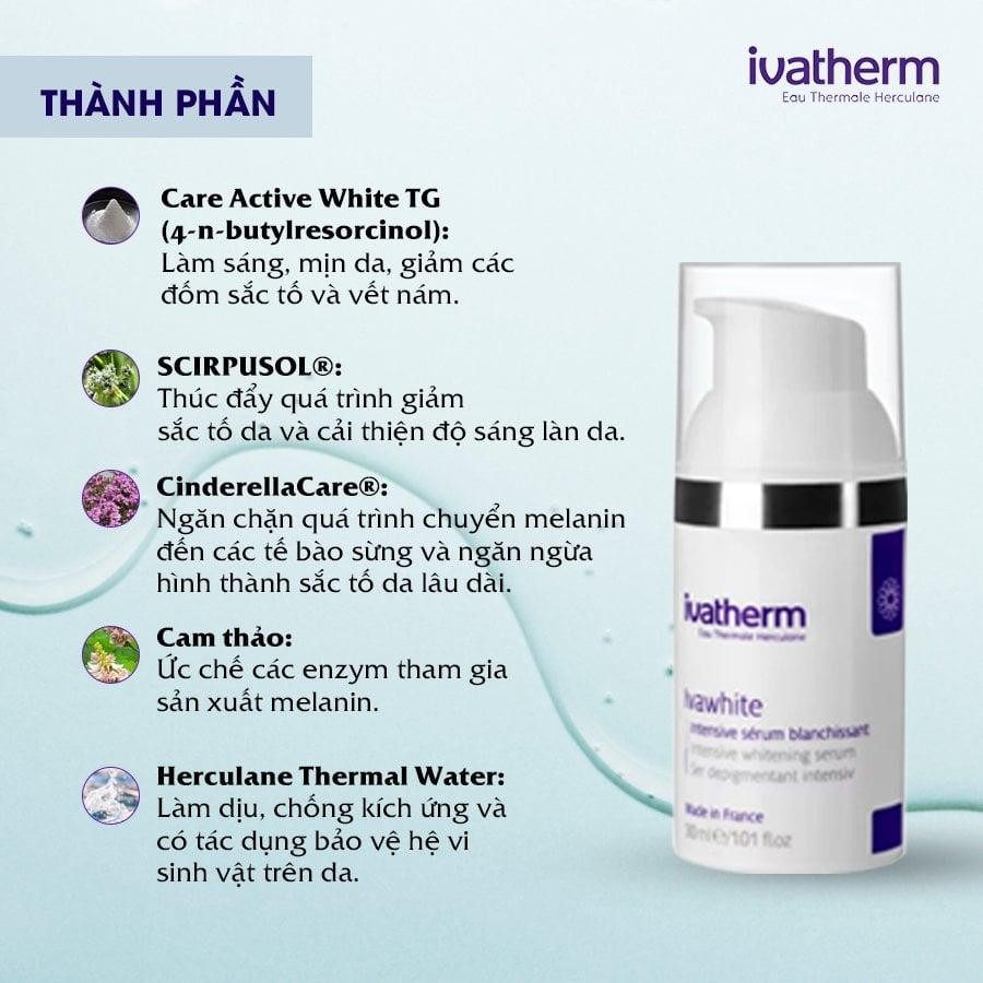 Tinh chất dưỡng trắng đặc trị nám – Ivatherm Ivawhite Intensive Whitening Serum 30ml