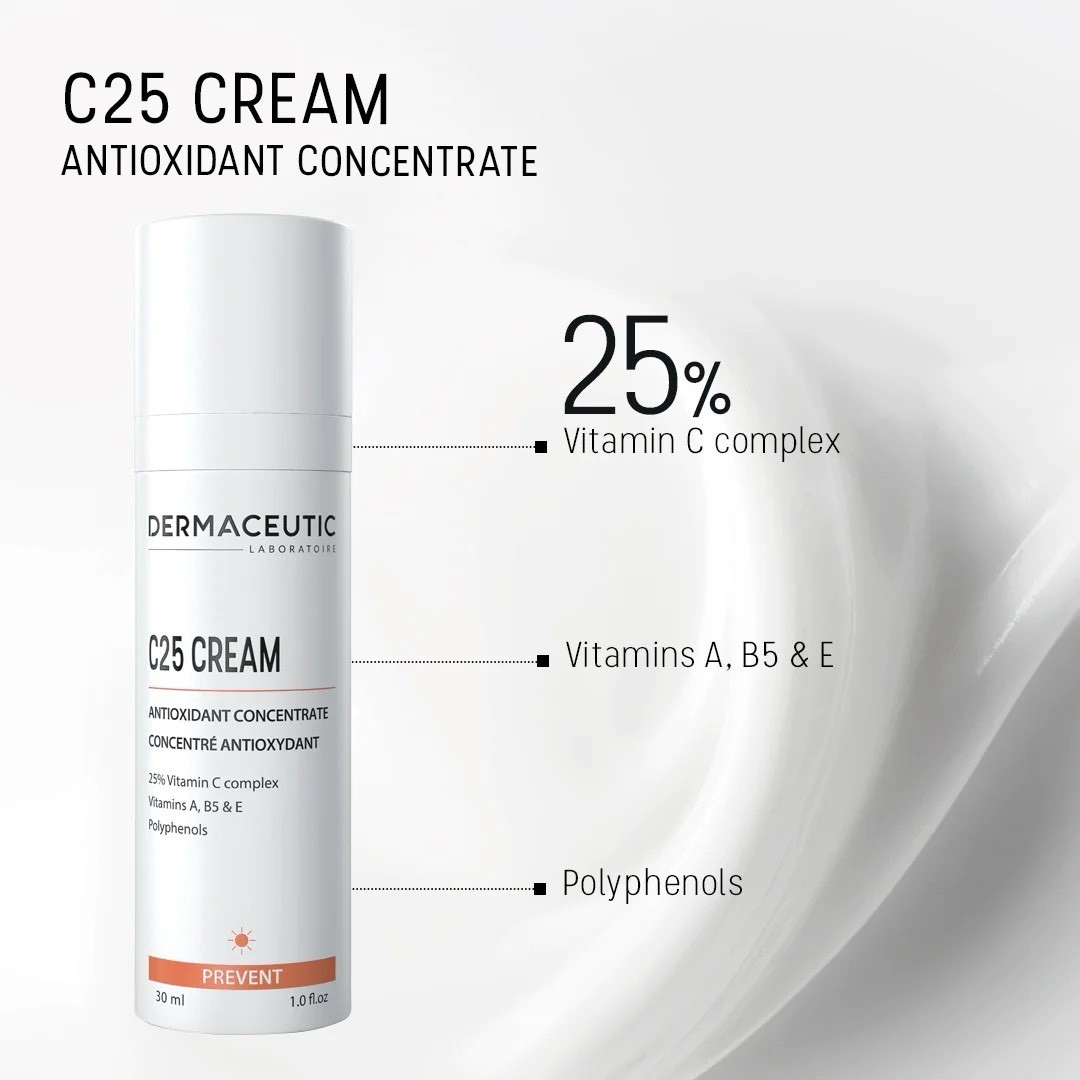 Kem Vitamin C dưỡng trắng và chống oxy hoá – Dermaceutic C25 Cream 30ml
